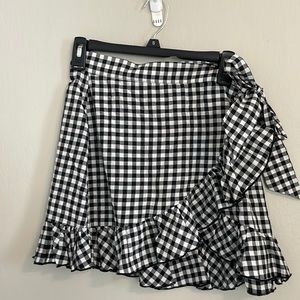 Gingham wrap skirt